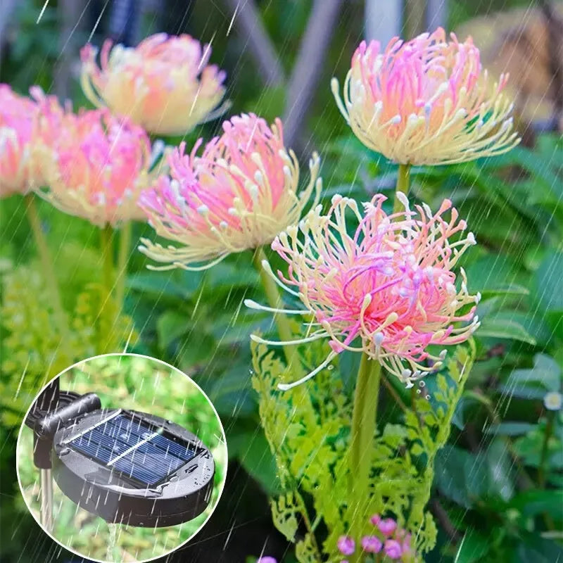 Simulation Eternal Flower Solar LED Lawn Lamp for Summer Garden Yard Path Holiday Wedding Party Atmosphere Decoration