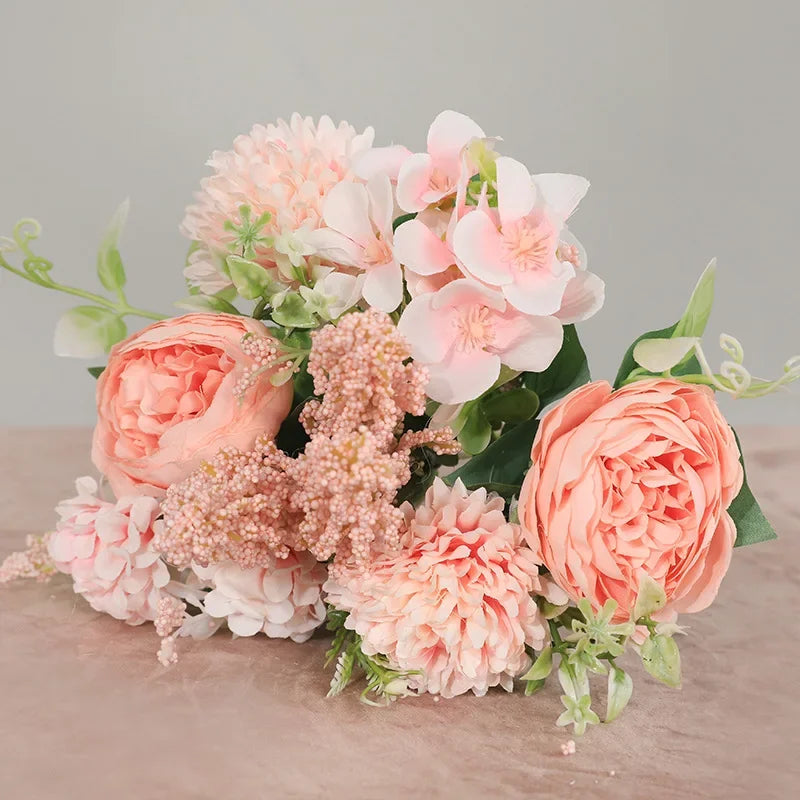Rosas de Seda Flor Grande — Ramo Lujoso, 34 Colores, Disponible al Mayor