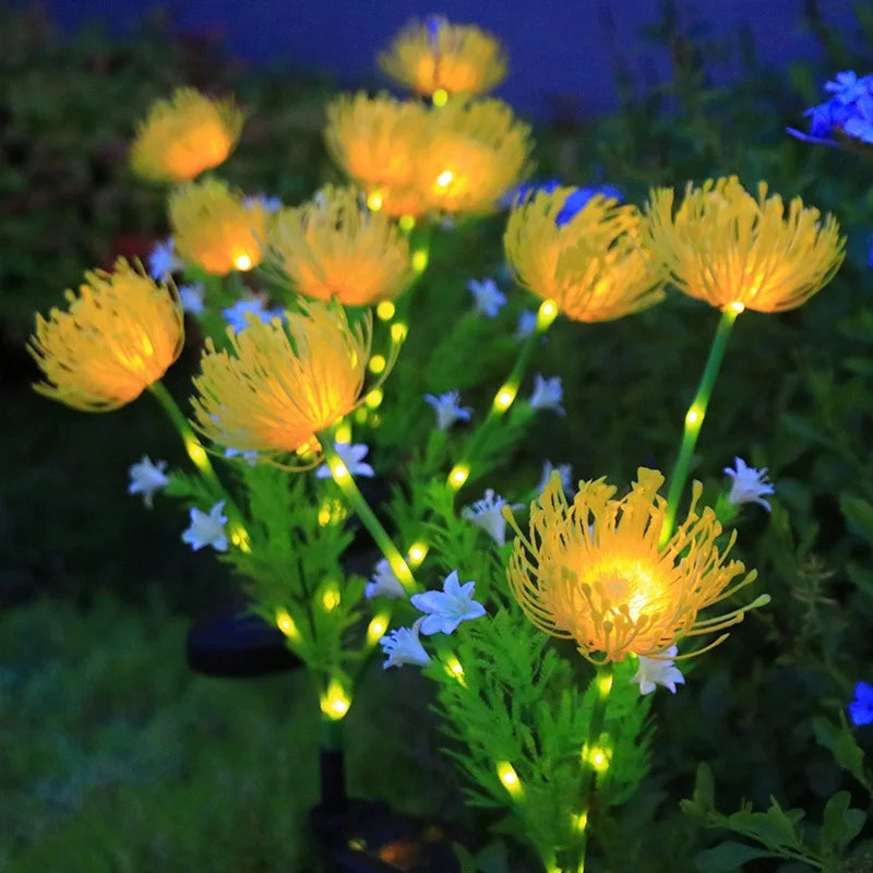 Simulation Eternal Flower Solar LED Lawn Lamp for Summer Garden Yard Path Holiday Wedding Party Atmosphere Decoration