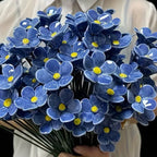 6/8/10pcs Handcrafted Ceramic Forget Never Fades Eternal Ceramic Flowers Home Ornament Indoor And Outdoor Home Decor