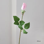 45CM Artificial Rose Bud with Moisturizing Touch Silk Flower for Home Living Room Entrance Decoration Photography Prop