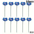 6/8/10pcs Handcrafted Ceramic Forget Never Fades Eternal Ceramic Flowers Home Ornament Indoor And Outdoor Home Decor