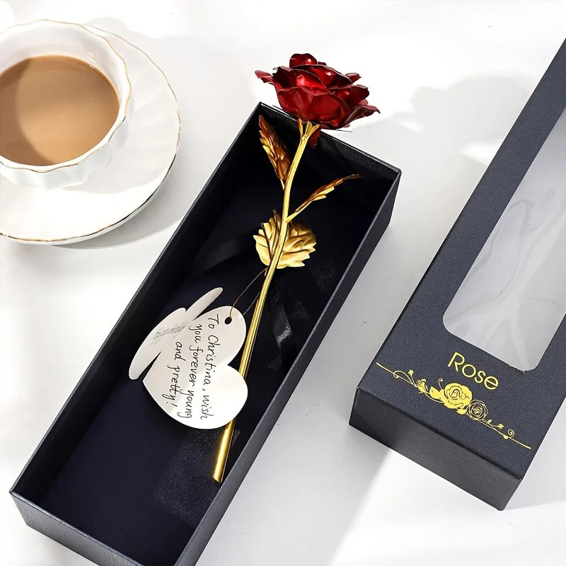 1pc Eternal Golden Rose Gift Box for Valentine S Day, Lasting Keepsake Present for Girlfriend Wife, Anniversary, Flowers