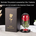 Creative Eternal Rose Glass Cover Ornament  LED Light Simulation  Flower  Mother's Day Valentine's Day Gift Anniversary Blessing
