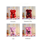 Artificial Flower Eternal Rose Teddy Bear for  Birthday Anniversary Gifts & Decor Miniatures A for my Girlfriend Valentine's Day