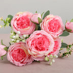 Rosa de Seda Tallo Real Touch — Ramo Nupcial, 5 Colores, Bodas y Eventos