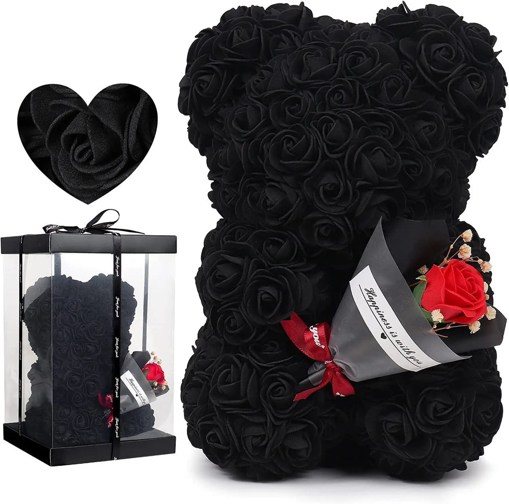 2026 Eternal Rose Teddy Bear Artificial Flower Gift for Mom - Mother's Day Birthday Valentine's Day Anniversary Home Decor