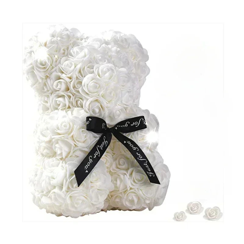 Artificial Flower Eternal Rose Teddy Bear for  Birthday Anniversary Gifts & Decor Miniatures A for my Girlfriend Valentine's Day