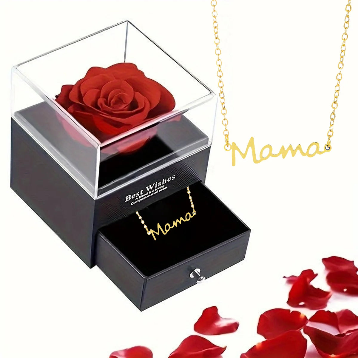 1 Set Romantic Red Roses Eternal Flower Gift Box - for Mother's Day, Valentine's, Birthdays for Wife, Lover, Daughter 