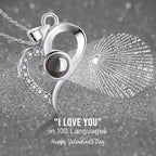 Eternal Rose Love You Necklace 100 Languages Red for Mom, Wife, Valentine's Day Gift, Best Gift for Your Loved One