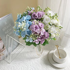 Ramo de Rosas e Hortensias de Seda — 6 Colores, Hogar, Jardín y Boda
