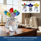 Crystal Gemstone Rose Flower Colourful Rose Bouquet Eternal Ornament Gift Figurine Red Decorative Rose Rose