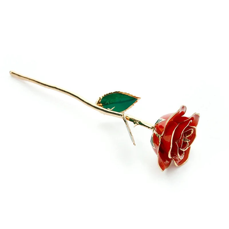 24K Plated Gold Roses Valentine's Gift Girlfriend Anniversary Mother's Day Gift 29CM Artificial Flowers Eternal Rose ForeverLove