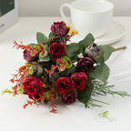 Tallos de Rosa de Seda con Hojas — Sets de 1 a 10 Unidades, 24 Colores, Novia y Centro de Mesa