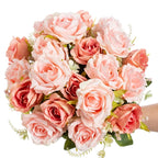 Rosa de Seda Tallo Individual — Jardín Exterior y Corona, 6 Colores, DIY