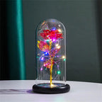 Led Galaxy Rose Eternal 24k Gold Foil Flower With String Lights & Box Artificial Flower Gift Valentine'S Day Gift For Women Girl