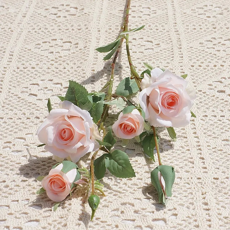 Rosa de Seda Delicada Tallo Individual — 5 Colores, Hogar, Bodas y San Valentín