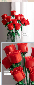 Eternal Flower Rose Building Block Toy Compatible with  Assembly Decoration Girl Valentine's Day Teacher's Day Gift
