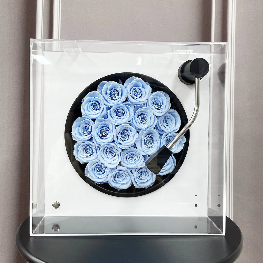 Rosa Eterna con Parlante Bluetooth — Regalo Único Fonógrafo, 4 Colores