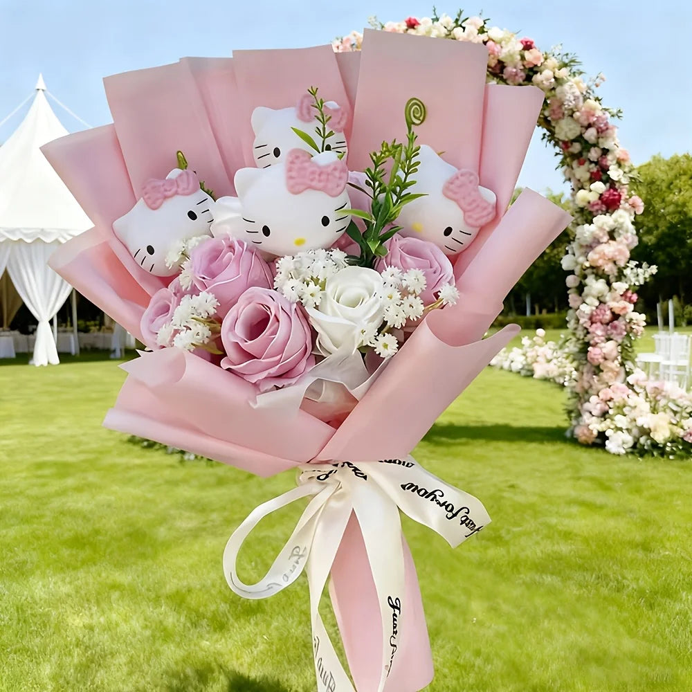 Sanrio artificial rose bouquets and Hello Kitty preserved rose bouquets are perfect for home and wedding decorations