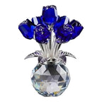 Crystal Gemstone Rose Flower Colourful Rose Bouquet Eternal Ornament Gift Figurine Red Decorative Rose Rose