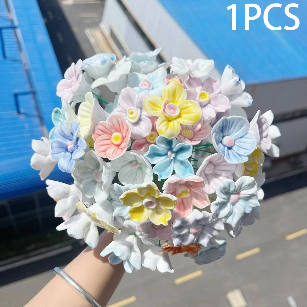 Jingdezhen Handmade Ceramic Eternal Flower, Hand Pinched Artificial Flower, Home Decor Craft Ornament