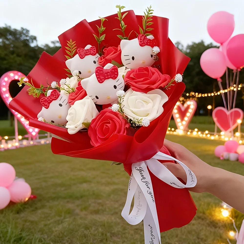 Sanrio artificial rose bouquets and Hello Kitty preserved rose bouquets are perfect for home and wedding decorations