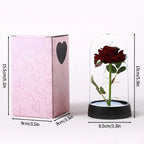 Rosa Galaxy con Luz LED en Cúpula de Cristal — Regalo San Valentín y Día de las Madres