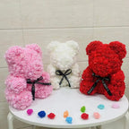 25cm Eternal Rose Bear with Gift Valentine's Day Gift Rose Embracing Bear Imitation Rose Bear Birthday Gift