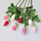 45CM Artificial Rose Bud with Moisturizing Touch Silk Flower for Home Living Room Entrance Decoration Photography Prop