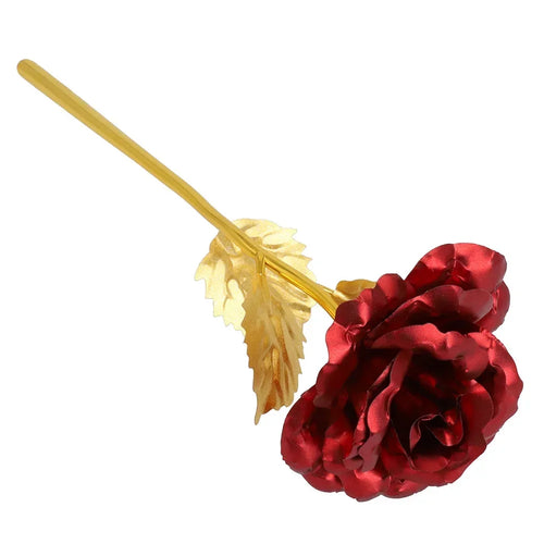 24K Eternal Rose Artificial Flowers Foil Plated Gold Rose Wedding Valentine's Day Decoration Mother's Day Gifts Fake Flower