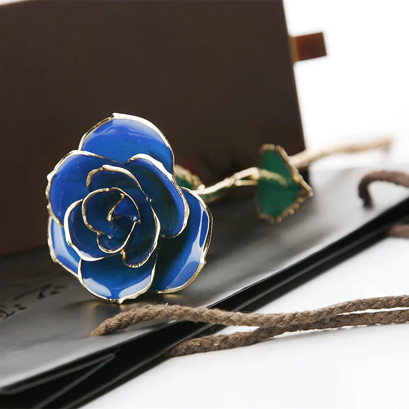 24K Plated Gold Roses Valentine's Gift Girlfriend Anniversary Mother's Day Gift 29CM Artificial Flowers Eternal Rose ForeverLove