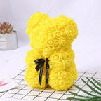 25cm Eternal Rose Bear with Gift Valentine's Day Gift Rose Embracing Bear Imitation Rose Bear Birthday Gift
