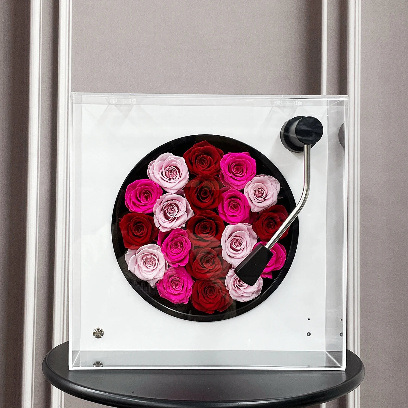 Rosa Eterna con Parlante Bluetooth — Regalo Único Fonógrafo, 4 Colores