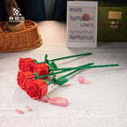 Eternal Building Rose Couple 3D Red/Pink/Blue Rose Toys Bouquet Love Home Decoration Mother's Day Valentine's Day Birthday Gift