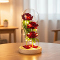 LED Artificial Flower Eternal Rose Ornaments Valentines Day Gifts Simulation Rose Flowers Wedding Party Decor Christmas Gifts