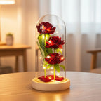 LED Artificial Flower Eternal Rose Ornaments Valentines Day Gifts Simulation Rose Flowers Wedding Party Decor Christmas Gifts