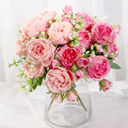 Rosa de Seda Tallo Real Touch — Ramo Nupcial, 5 Colores, Bodas y Eventos