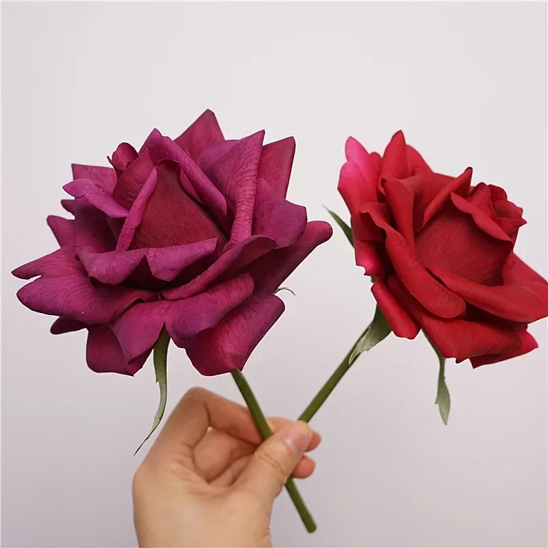 Rosas Real Touch con Humedad — Ramo 10 Tallos Látex, 9 Colores, Novia y Hogar