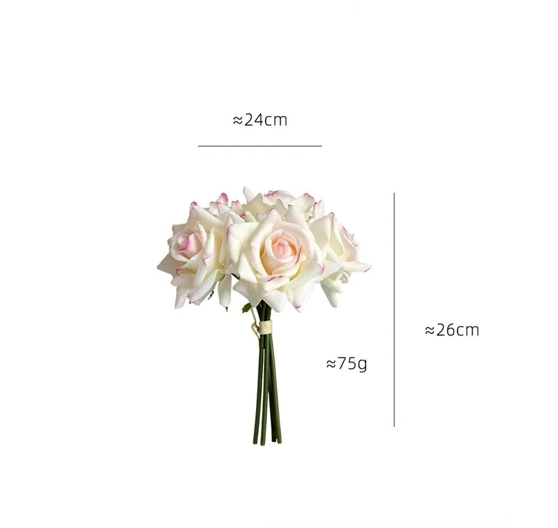 Real Touch Curling Rose Artificial Latex Flowers Moisturizing Wedding Photography Flower Arrangement Home Desktop Decoration