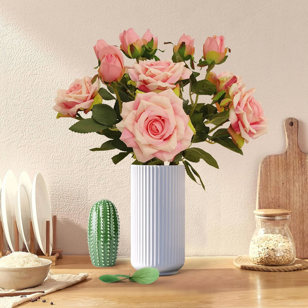 Rama Grande de Rosa de Seda Retro Otoño — 18 Colores, Hogar y Festividades