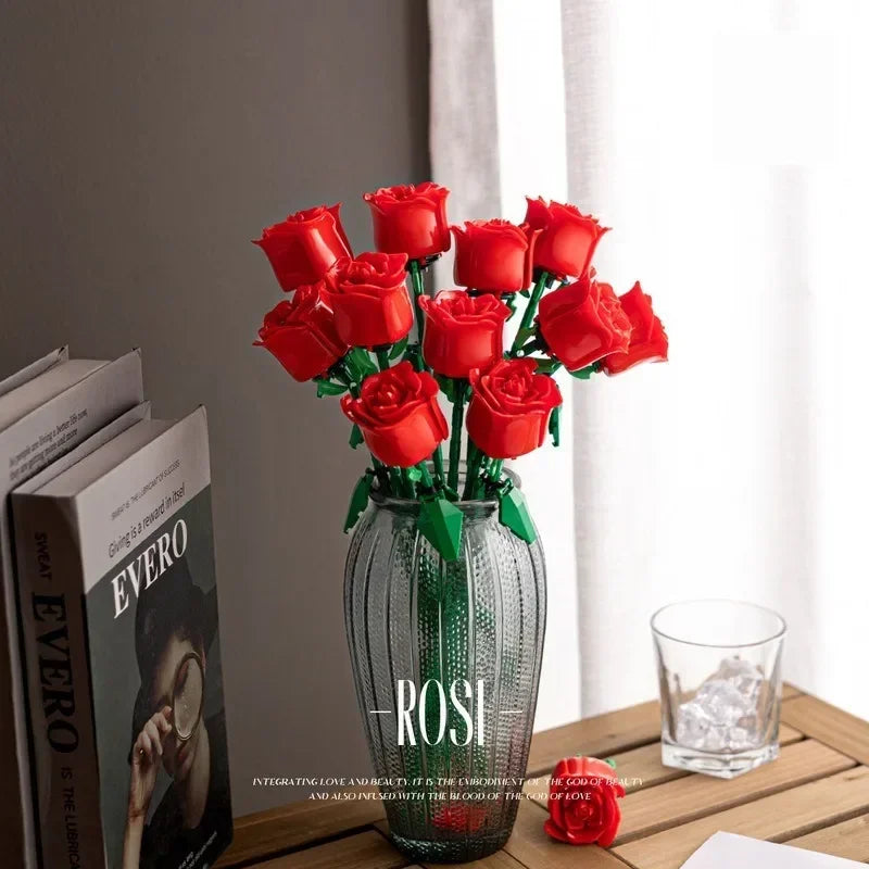 Eternal Flower Rose Building Block Toy Compatible with  Assembly Decoration Girl Valentine's Day Teacher's Day Gift