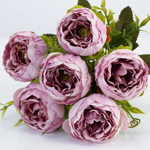 YO CHO Artificial Silk Rose Flower  6 Heads  Home Decoration  Wedding Party Aritificial Rose Flower