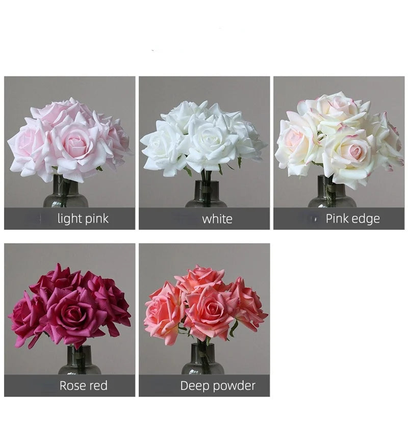 Real Touch Curling Rose Artificial Latex Flowers Moisturizing Wedding Photography Flower Arrangement Home Desktop Decoration