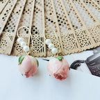 Immortal Rose Flower Earrings Elegant Epxoy Resin Dried Flower Earrings Colorful Rose Natural Plant Hoop Earrings Custom Jewelry