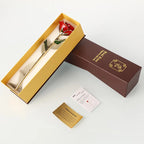 24K Plated Gold Roses Valentine's Gift Girlfriend Anniversary Mother's Day Gift 29CM Artificial Flowers Eternal Rose ForeverLove