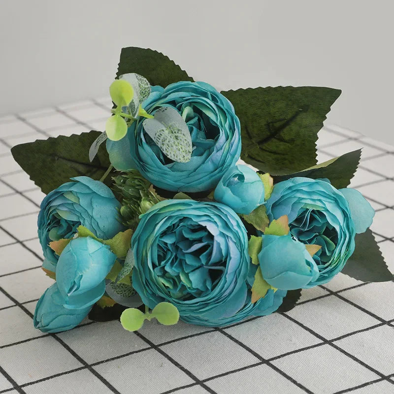 Rosas de Seda Flor Grande — Ramo Lujoso, 34 Colores, Disponible al Mayor
