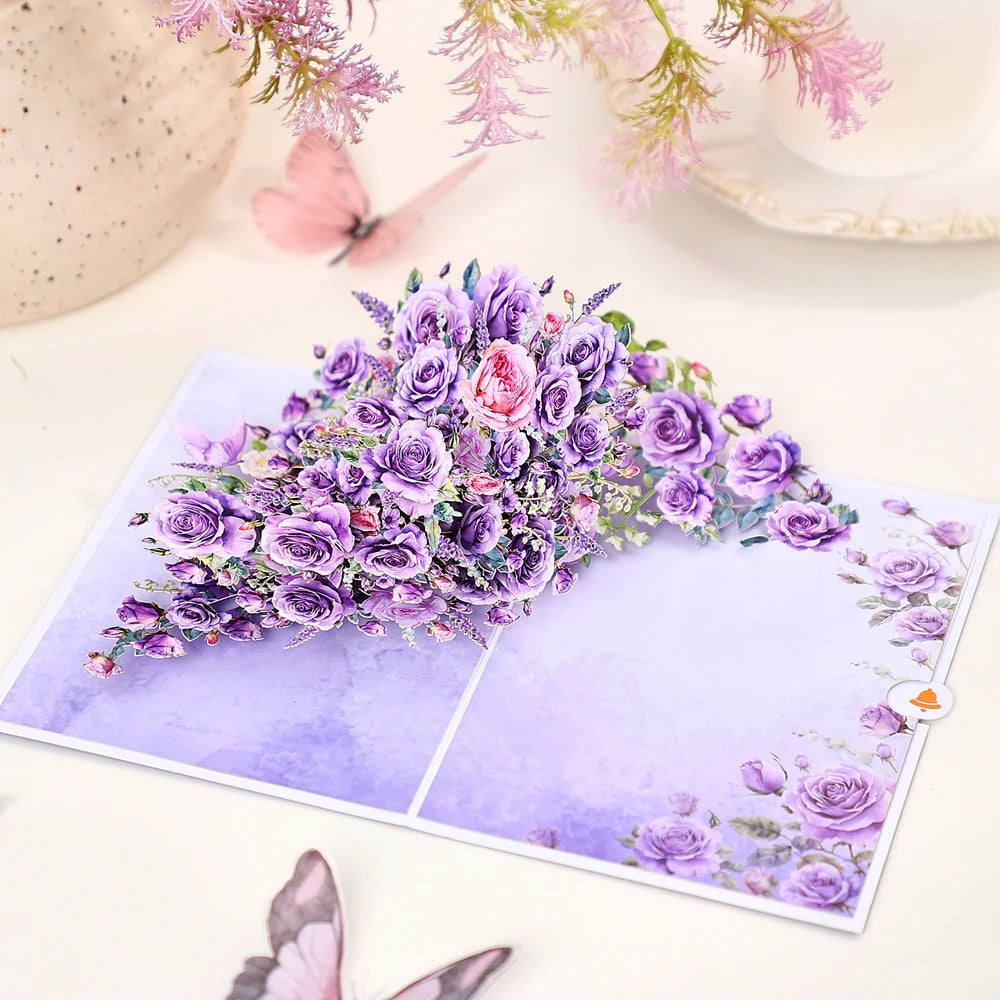 Rose-like flower-like card