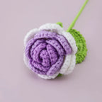 Hand Woven Roses Tulip Simulation Flower Preparation Handmade Flower Diy Wool Knitting Homemade Crochet Bouquet Finished Product