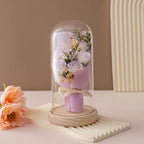 Eternal Rose LED Light glass Cover Flower Valentines Day Gift Wedding Party Decor Artificial Rose Flowers Light Christmas Gift